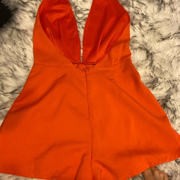 GORGEOUS! Orange romper with fully open back! - Picture 2 of 3